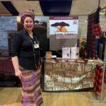 Saskia op de vakantiebeurs