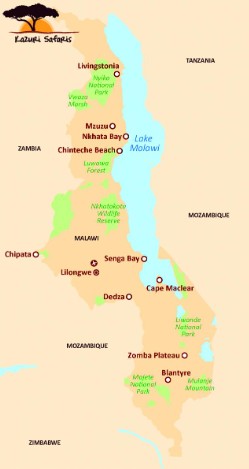Kaart van Malawi