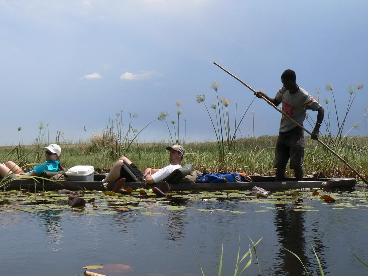 Okavango Delta - mokoro tocht